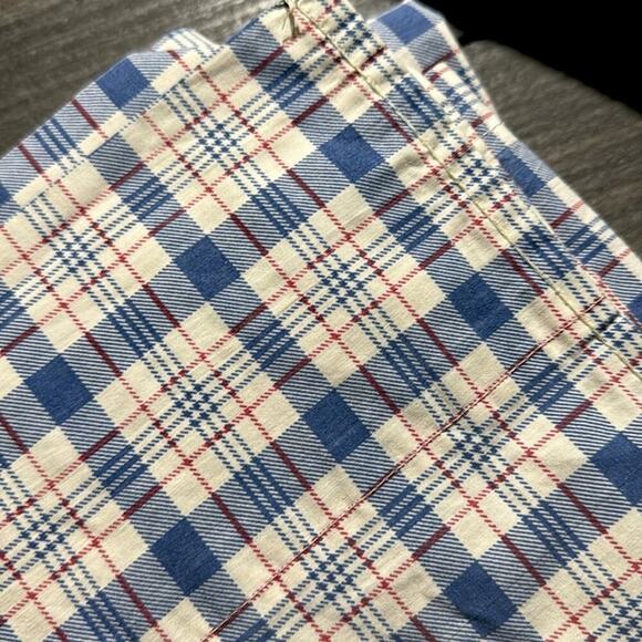 Ralph Lauren blue label vintage Oakley king sheet set blue red plaid - Picture 1 of 5
